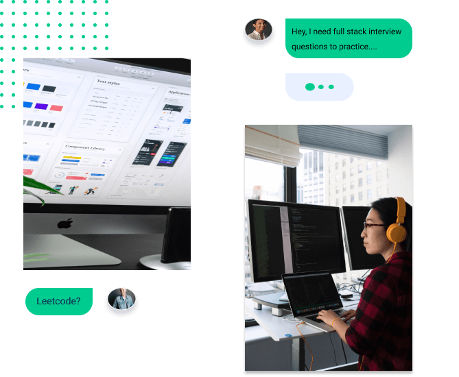 Interviewees looking up questions